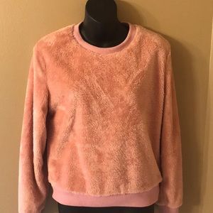 Pink fuzzy sweater